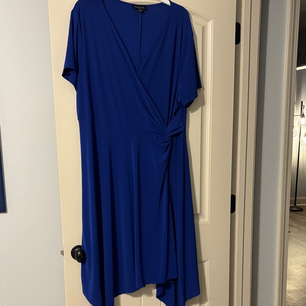 Perceptions Royal Blue Asymmetrical Dress